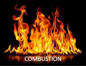 4 letter word for a state or process of combustion